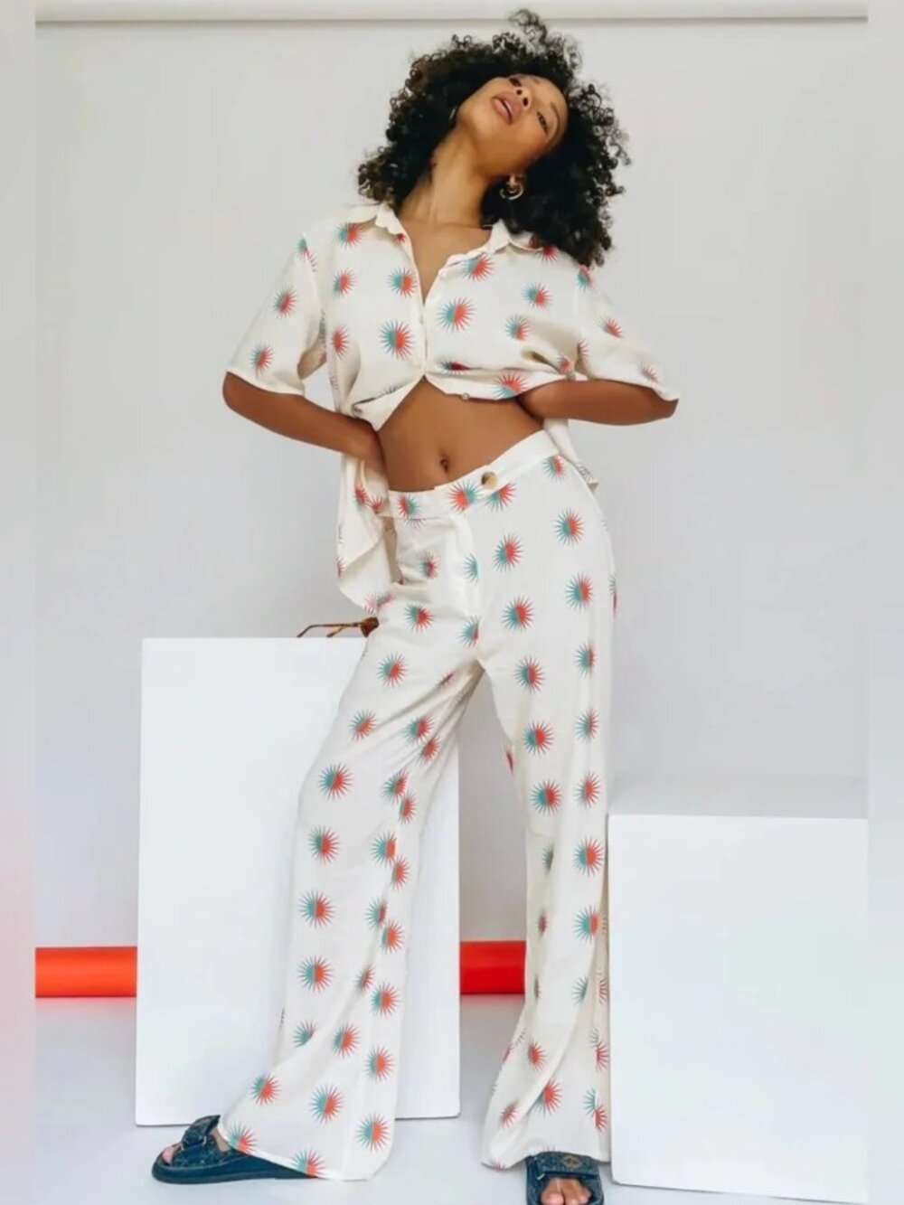 VRG GRL Starry Eyed linen pants and shirt set sz Aus 10 (US 6)